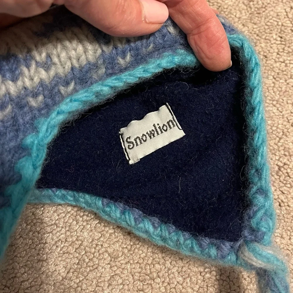 Kids Nordic Blue and Gray Knit Hat